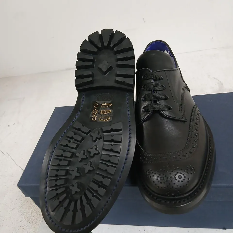 BURBERRY TRICKER'S BLACK LEATHER DERBY SHOES, UK 5