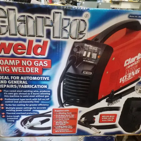 BOXED CLARKE MIG103NG 90 AMP NO GAS MIG WELDER