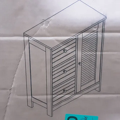 BOXED NAUTICAL 3 DRAWER WOODEN CONSOLE UNIT
