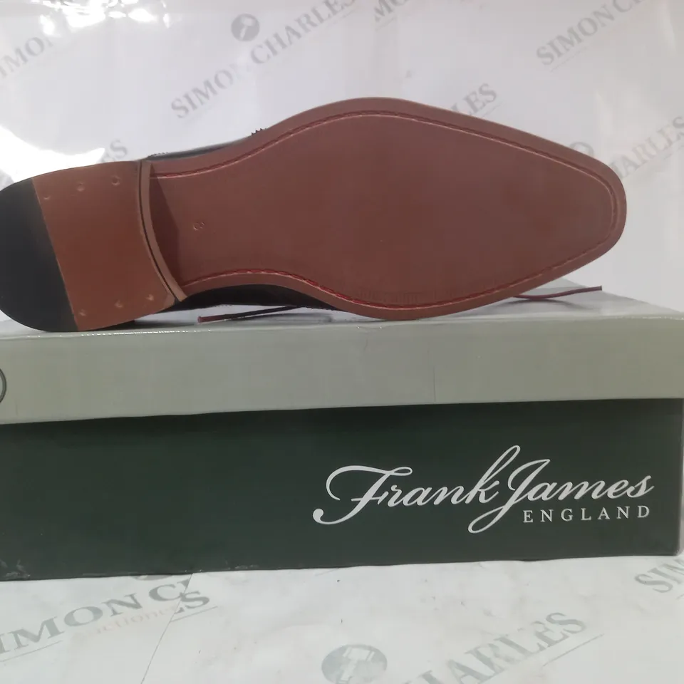 BOXED PAIR OF FRANK JAMES NORBURY LACE UP SHOES IN BROWN UK SIZE 8