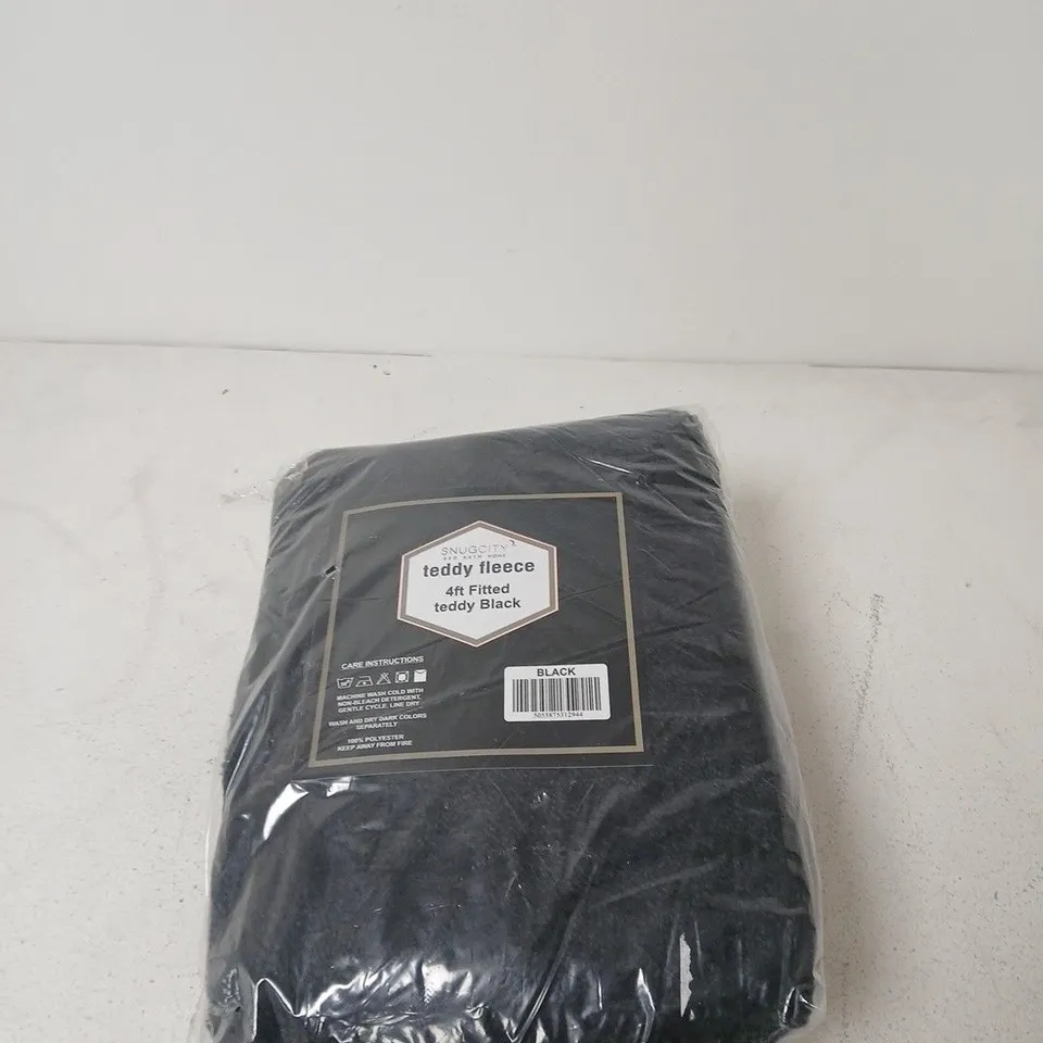 SNUGCITY 4FT FITTED TEDDY FLEECE SHEET - BLACK