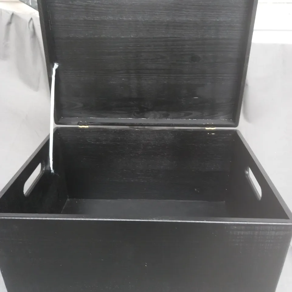BOXED CREATIVE DECO WOODEN STORAGE BOX IN BLACK 