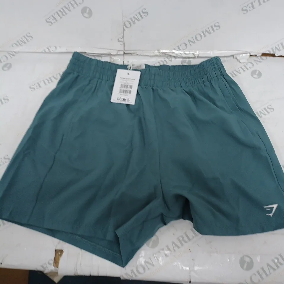 GYMSHARK GREY LOGO SHORTS- MEDIUM