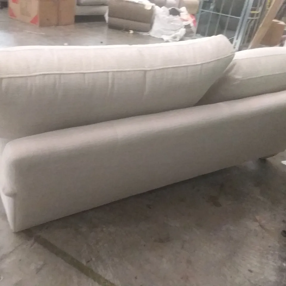 DESIGNER LOUNGE CO EGG SHELL FABRIC 3 SEATER SOFA 