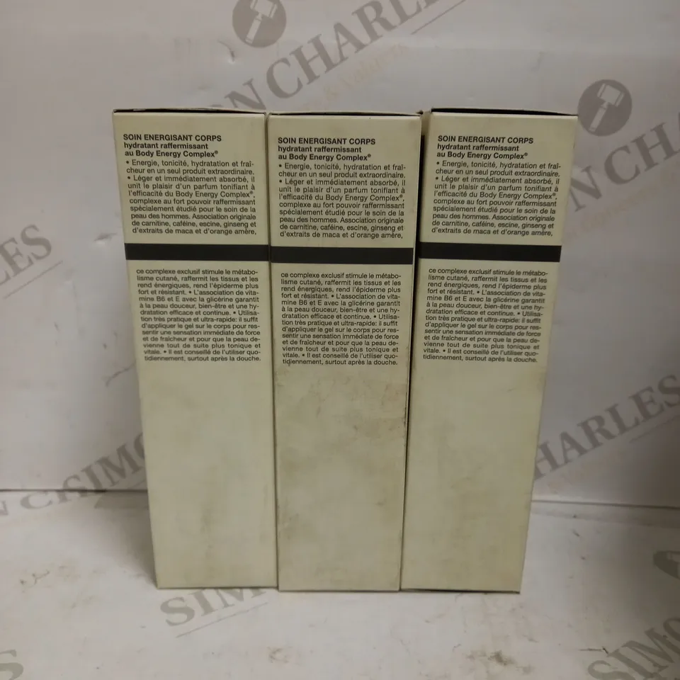 LOT OF 3 X 200ML COLLISTAR UOMO ENERGIZING BODY TREATMENT