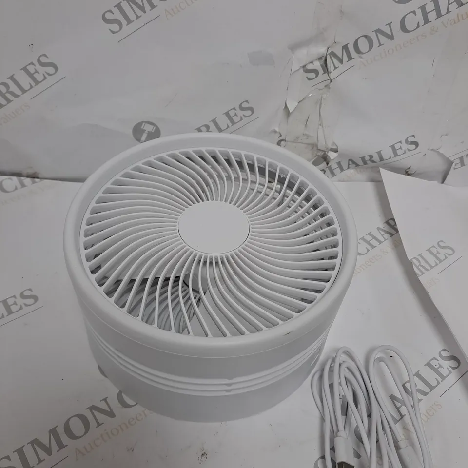 BELL & HOWELL RECHARGEABLE EXTENDABLE DESK & FLOOR FAN, WHITE
