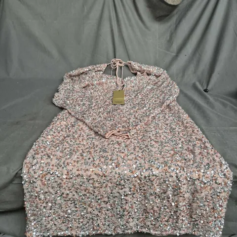 COAST BELLA SEQUIN DRESS BLUSH – UK 12