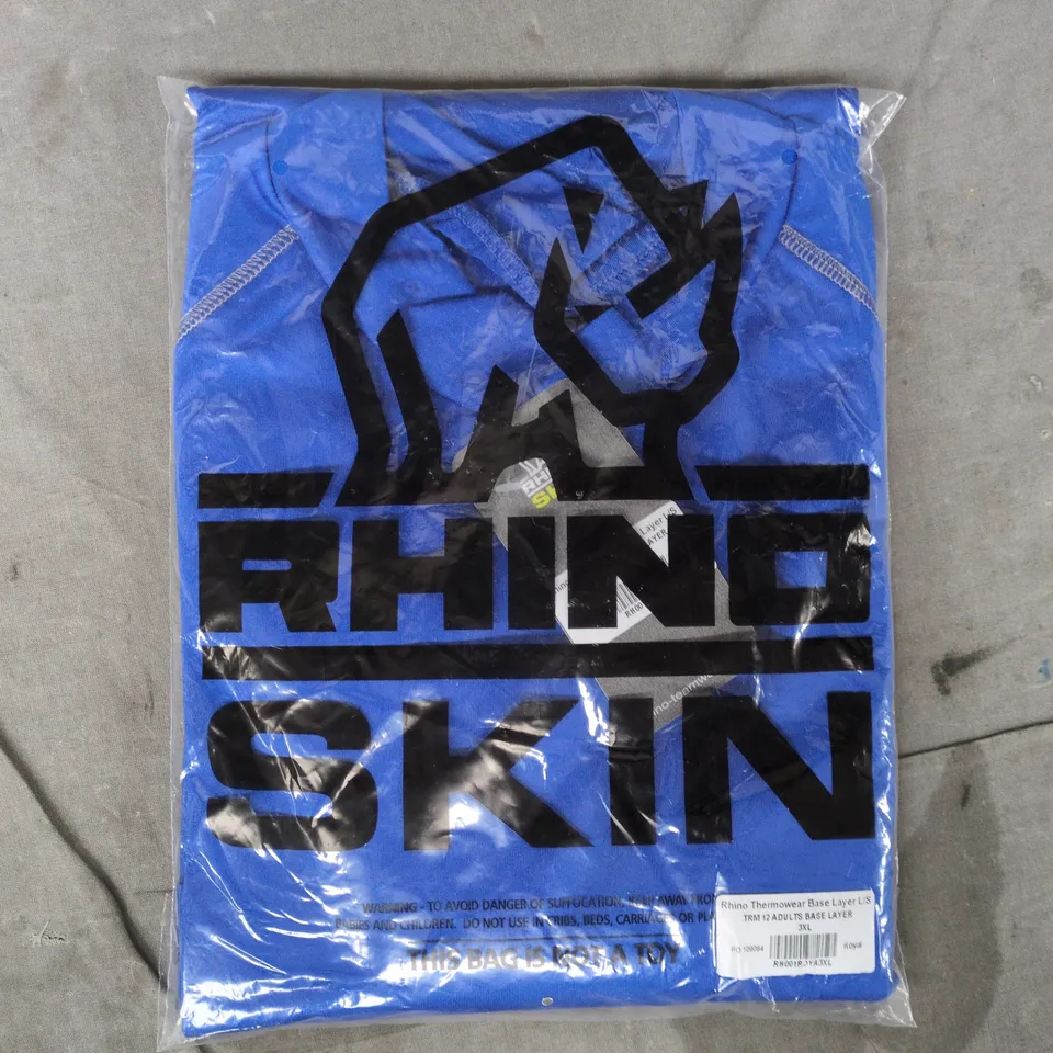 BAGGED RHINO SKIN THERMOWEAR LONG SLEEVE BASE LAYER IN ROYAL BLUE SIZE 3XL
