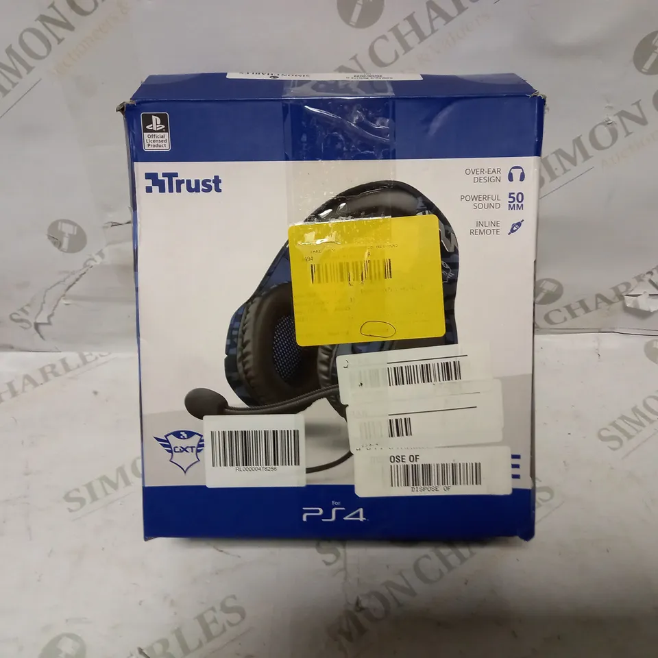 BOX OF APPROXIMATELY 10 BOXED HEADSETS/HEADPHONES FROM TURTLE BEACH, TRUST, WESC, ETC