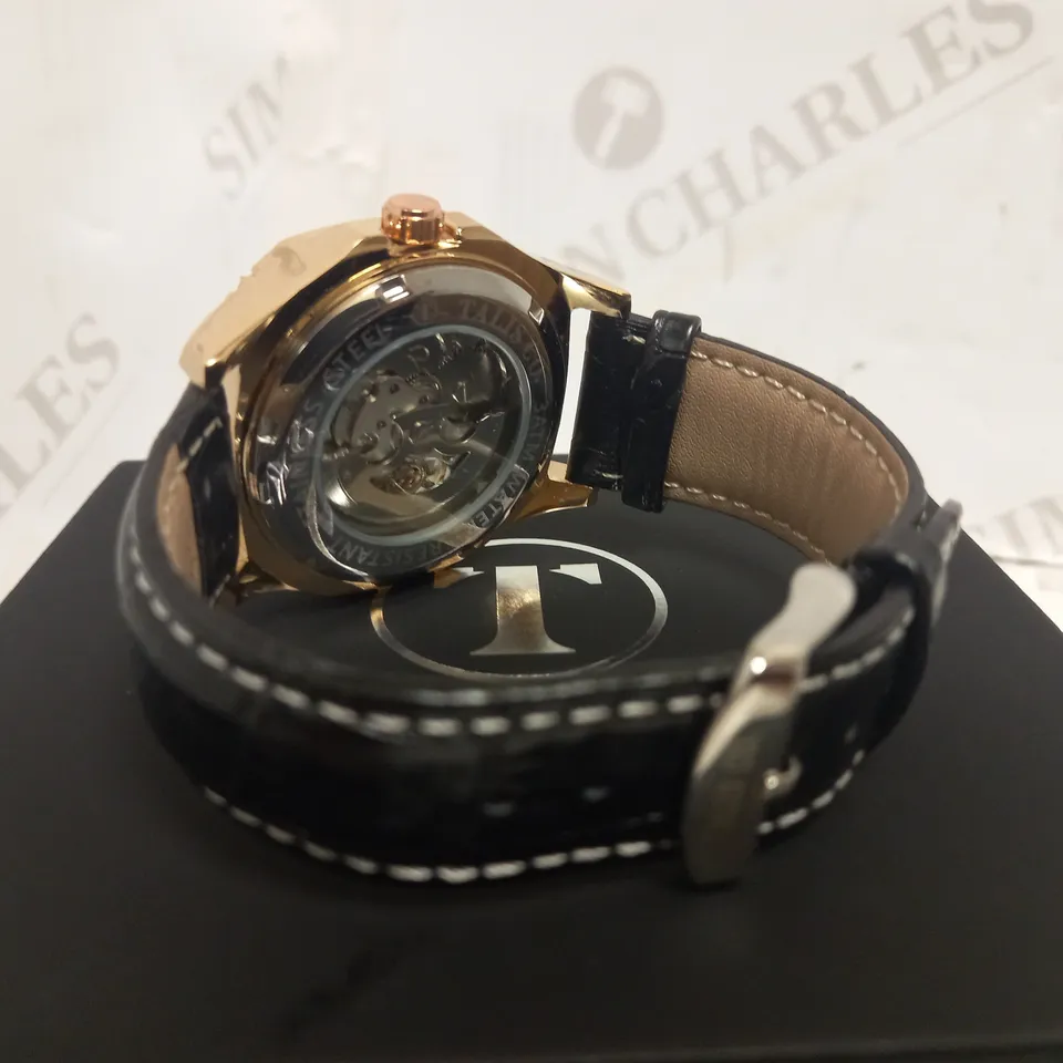 TALIS CO PART SKELETON LEATHER STRAP WATCH RRP £575