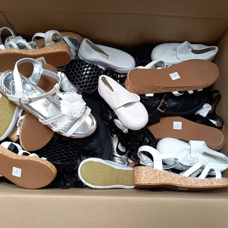 APPROXIMATELY 12 ASSORTED KIDS PAIRS OF SHOES IN VARIOUS COLOURS, STYLES, AND SIZES