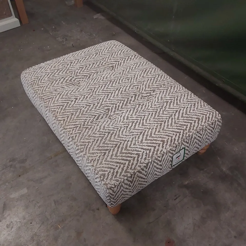 DESIGNER UPHOLSTERED PATTERNED FOOTSTOOL