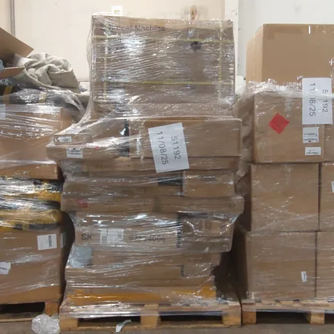 PALLET CONTAINING A LARGE QUANTITY OF ASSORTED CONSUMER PRODUCTS INCLUDING: ELLIPTICAL MACHINE, DINING CHAIR, BATHROOM MIRROR ECT