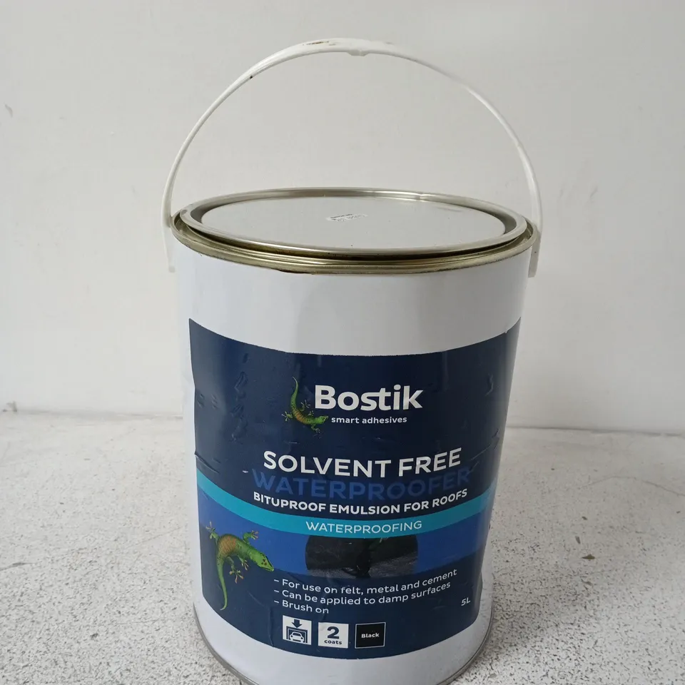 BOSTIK SOLVENT FREE WATERPROOF BITUPROOF EMULSION FOR ROOFS – 5L (BLACK)