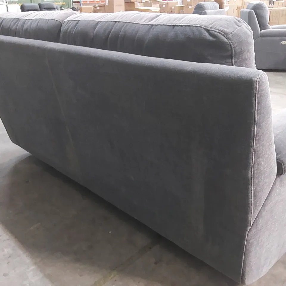 QUALITY DESIGNER ITALIAN MADE FLORENCE 3 SEATER FABRIC UPHOLSTERED SOFA - ANTHRACITE GREY