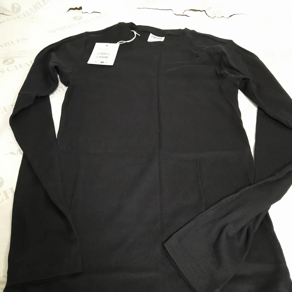 GYMSHARK RIBBED LONG SLEEVE T-SHIRT - SMALL