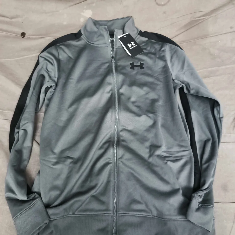 UNDER ARMOUR KIDS RIVAL KNIT TRACKSUIT IN GREY - YXL