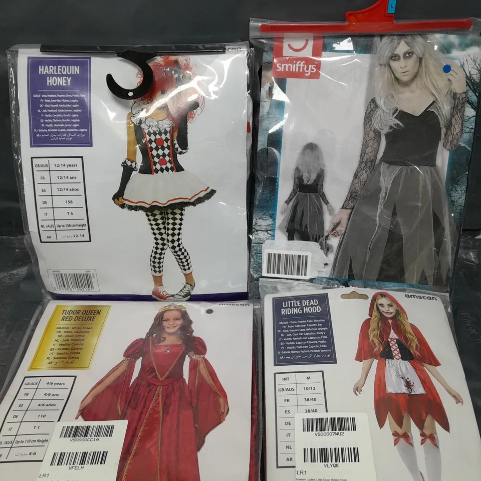 APPROXIMATELY 10 ASSORTED GIRLS HALLOWEEN COSTUMES IN VARIOUS SIZES 