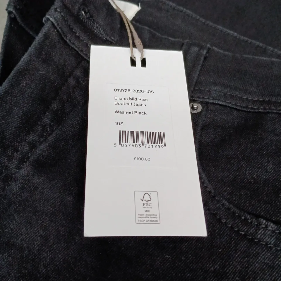 HUSH ELIANA MID RISE BOOTCUT JEANS – WASHED BLACK – UK 10 (10S)