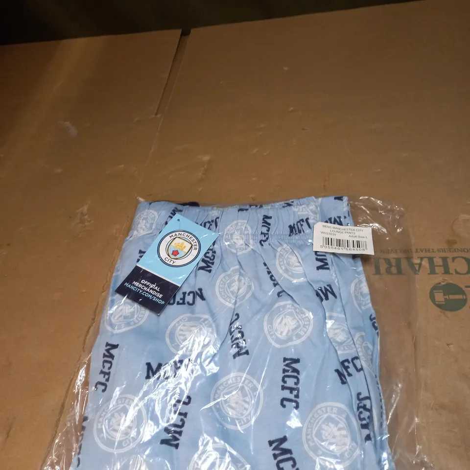 MENS MACHESTER CITY LOUNGE PANTS SIZE L