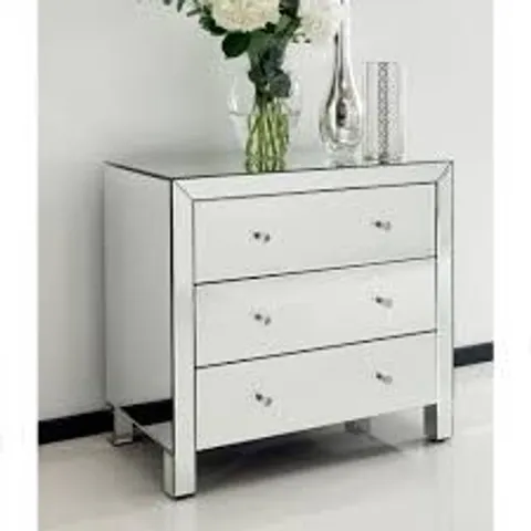 BRAND NEW BOXED HOMESDIRECT365 ROMANO CRYSTAL MIRRORED CHEST 3 DRAWERS