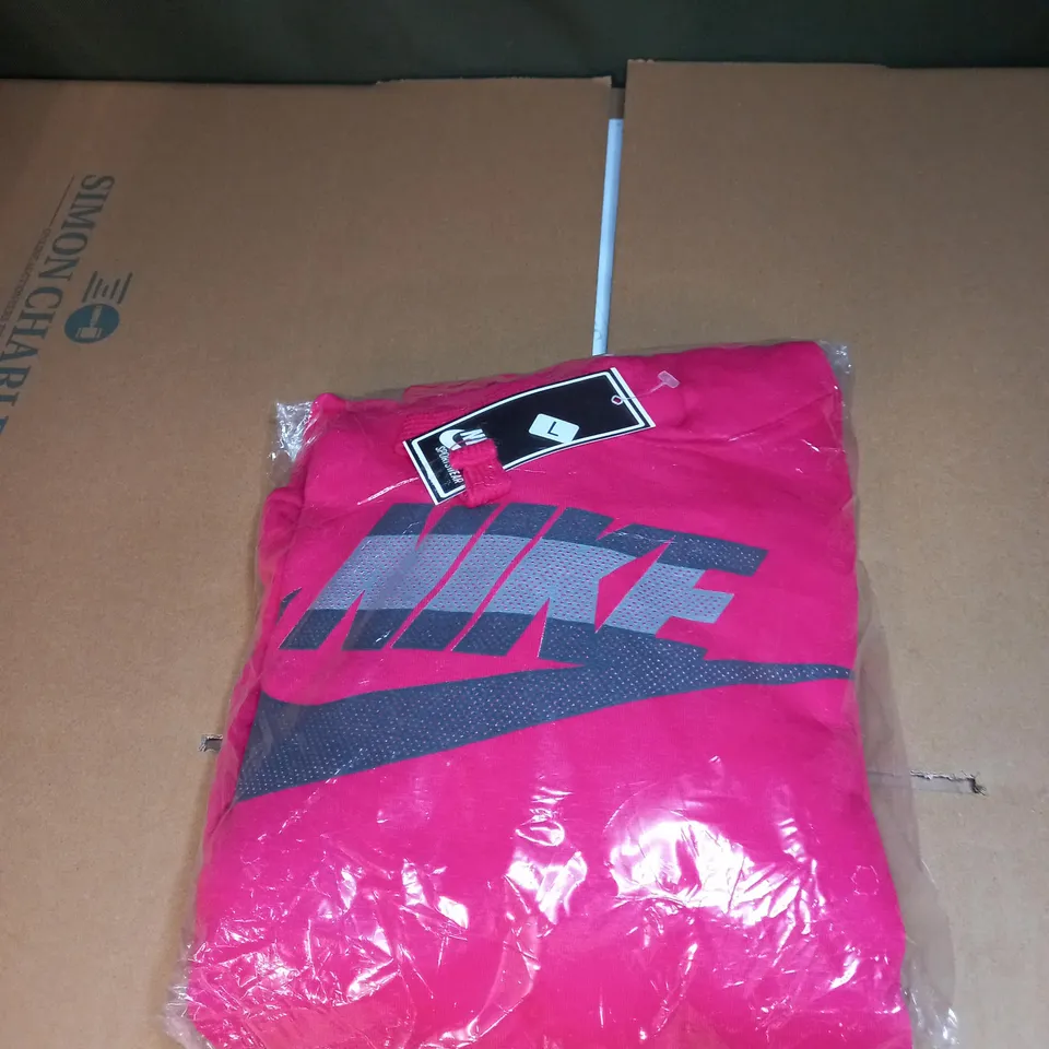 NIKE LOGO HOODIE IN PINK SIZE L