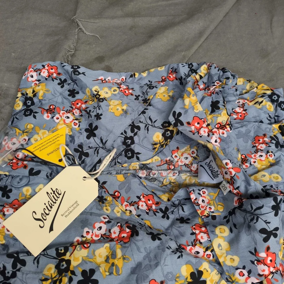 SOCIALITE MELODY DRESS – GREY, REVIVAL VINTAGE, UK 20