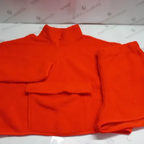 ASOS DESIGN ORANGE BORG 2-PIECE SET - UK 14