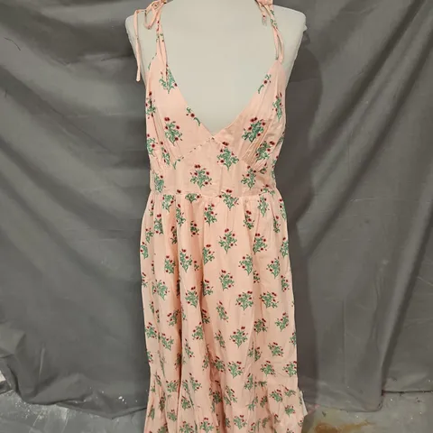 NOBODY'S CHILD BELLEROSE ALANA MIDI DRESS IN PINK MULTI SIZE 16
