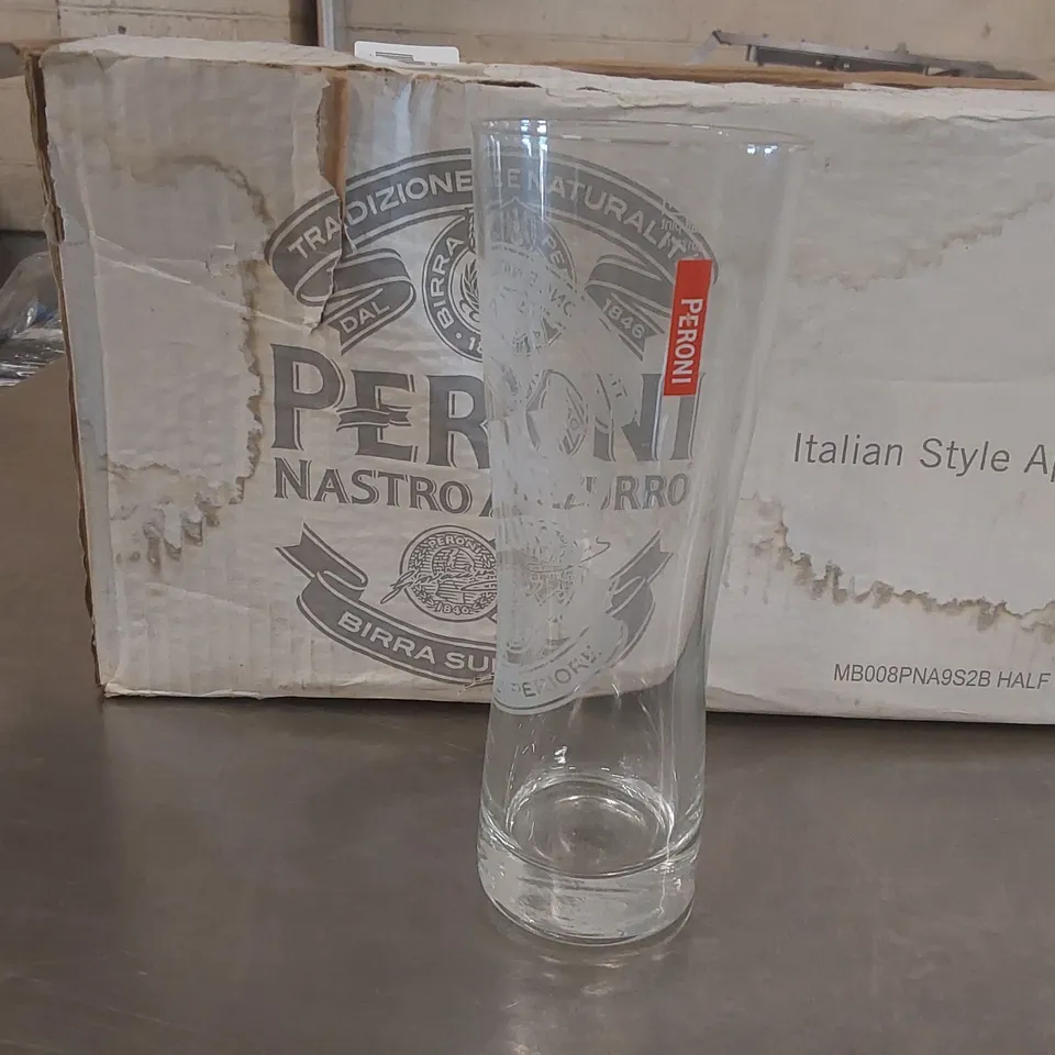 24x BOXED PERONI HALF PINT GLASSES