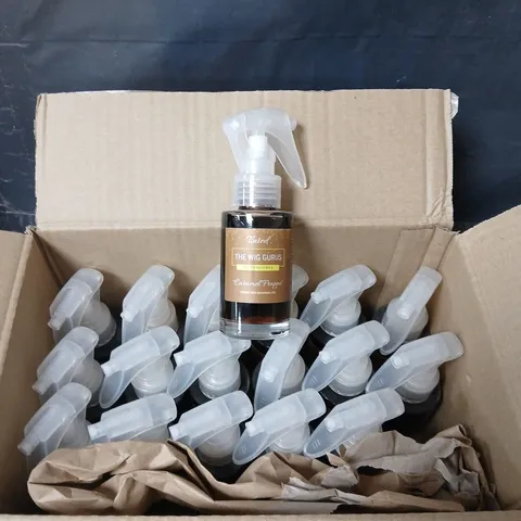 BOX OF APPROXIMATELY 18 THE WIG GURUS CARAMEL FRAPPE SPRAY