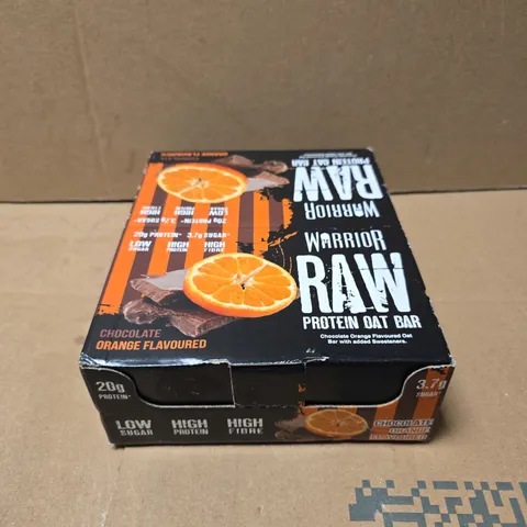 WARRIOR RAW PROTEIN OAT BAR - CHOCOLATE ORANGE FLAVOURED, 12 X 75G