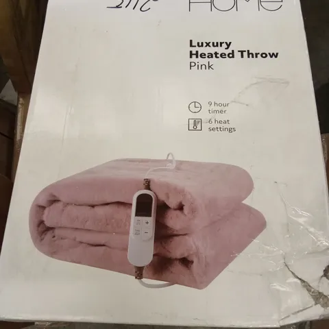 BOXED HOME LUXURY HEATED THROW - PINK