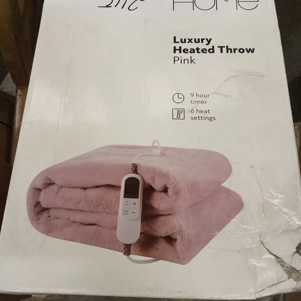 BOXED HOME LUXURY HEATED THROW - PINK 
