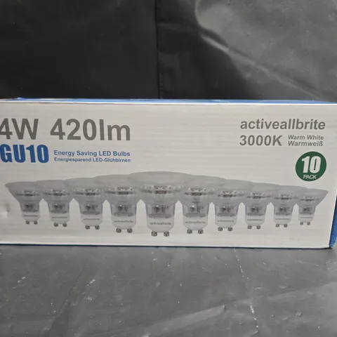 16 BOXE ACTIVEALLBRITE 4W 420LM GU10 3000K WARM WHITE (10 PACK)