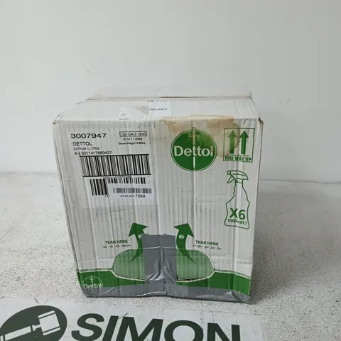 DETTOL CITRUS SURFACE CLEANER β 6 X 1L (BOXED)