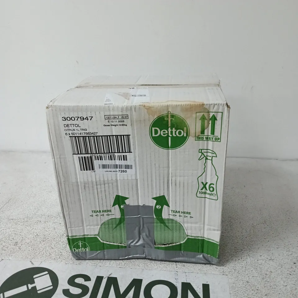 DETTOL CITRUS SURFACE CLEANER – 6 X 1L (BOXED)