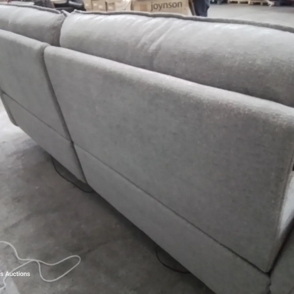 QUALITY ITALIAN DESIGNER BOLZANO POWER RECLINING THREE SEATER SOFA GREY FABRIC