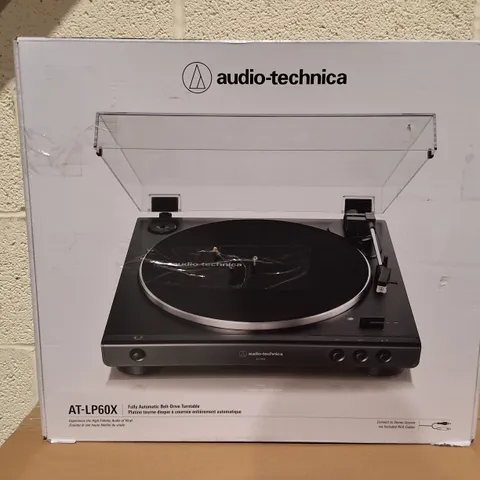 BOXED AUDIO TECHNICA FULLY AUTOMATIC BELT DRIVE TURNTABLE - AT-LP60X