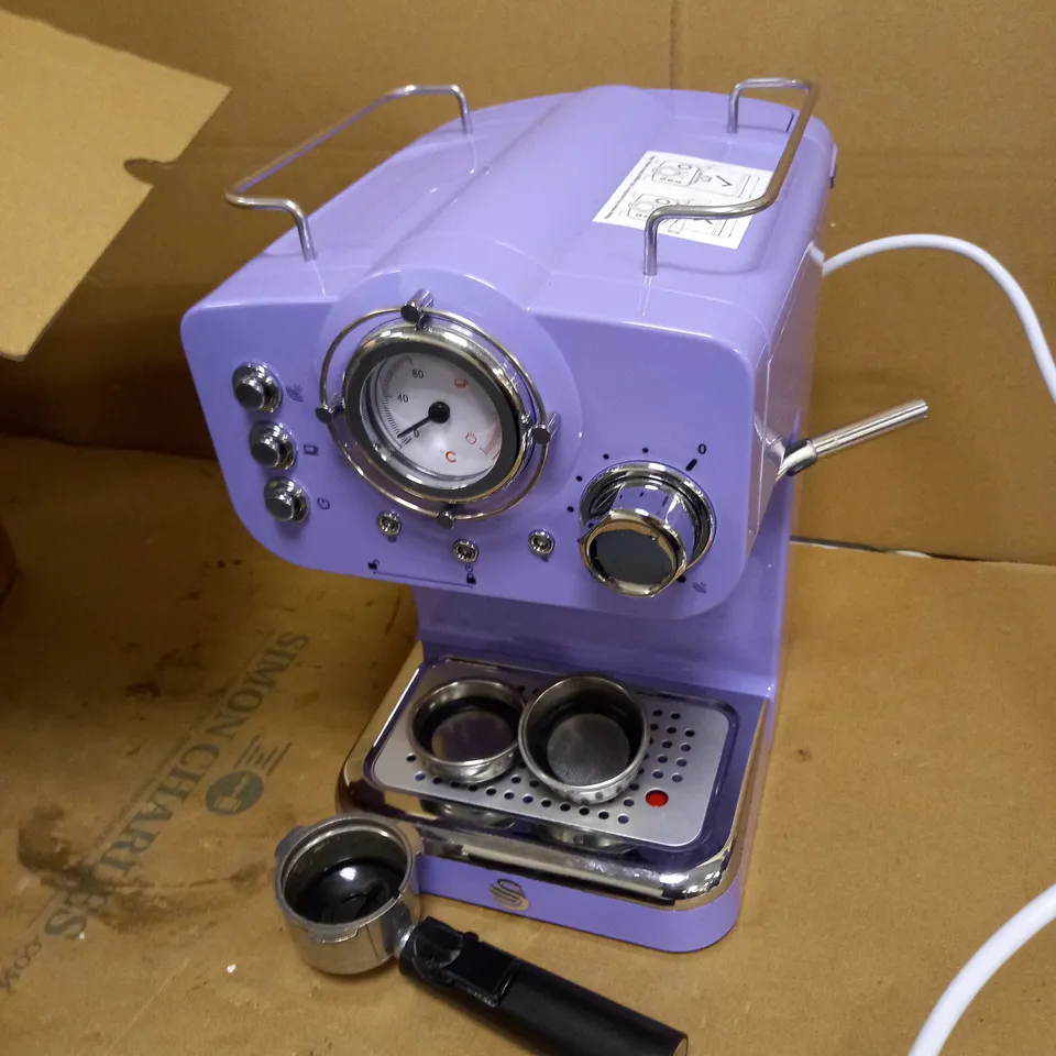 SWAN RETRO PUMP ESPRESSO MACHINE - PURPLE