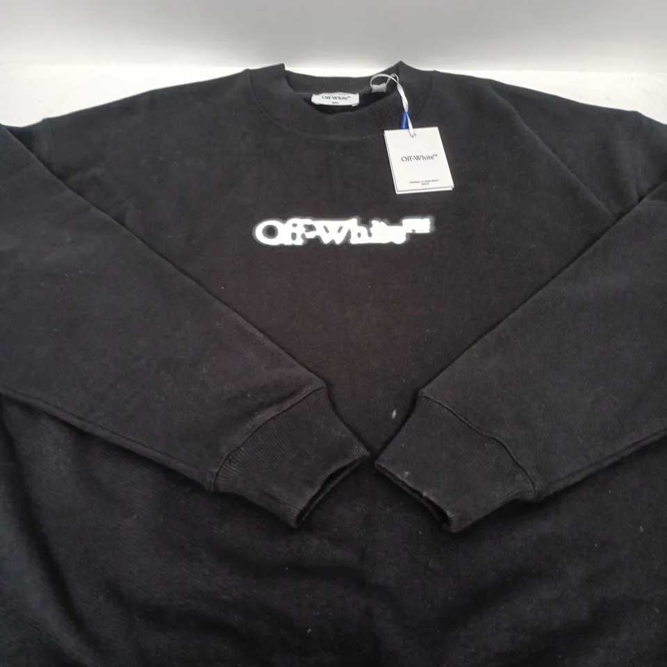 OFF-WHITE SPRAY ARROW SKATE CREWNECK – BLACK/WHITE, UK SMALL