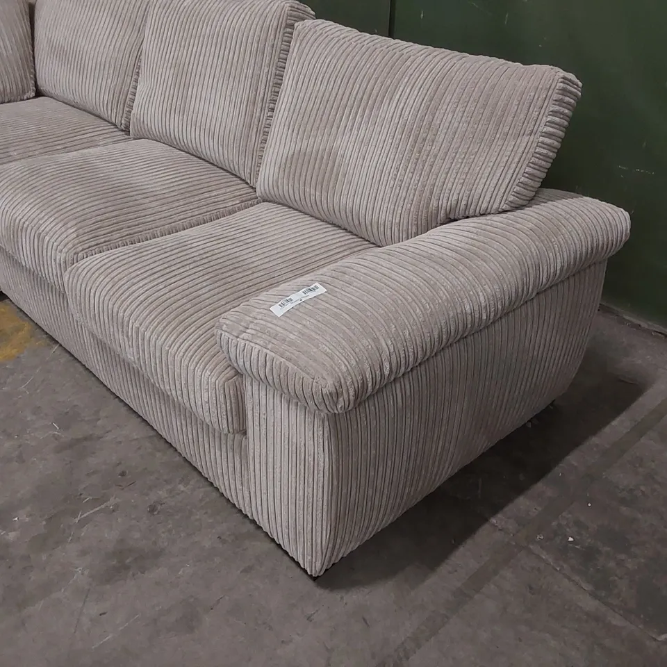 AMALFI LEFT HAND FABRIC CORNER CHAISE SOFA - CREAM