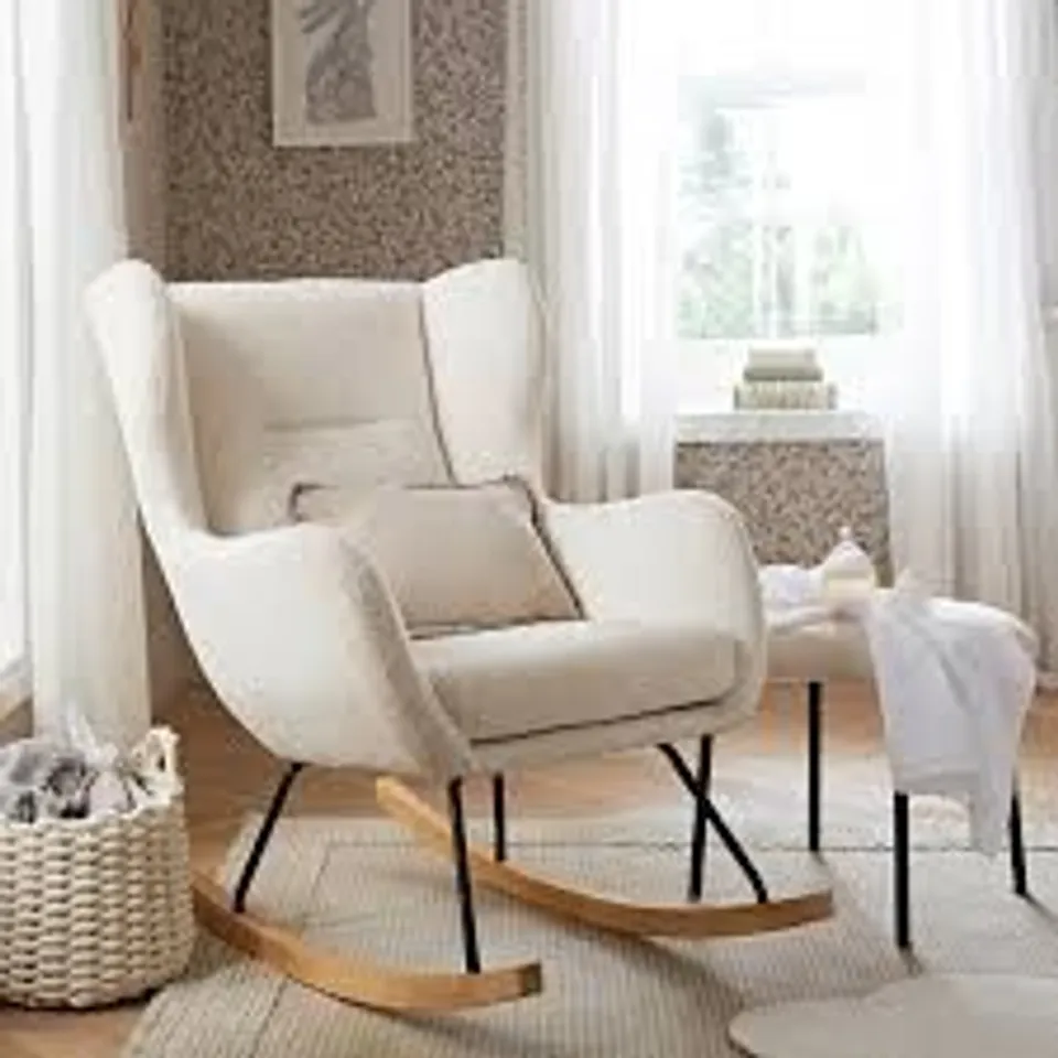 BOXED CUDDLECO MARLEY NURSING CHAIR & FOOTSTOOL - TEDDY OFF WHITE (1 BOX)