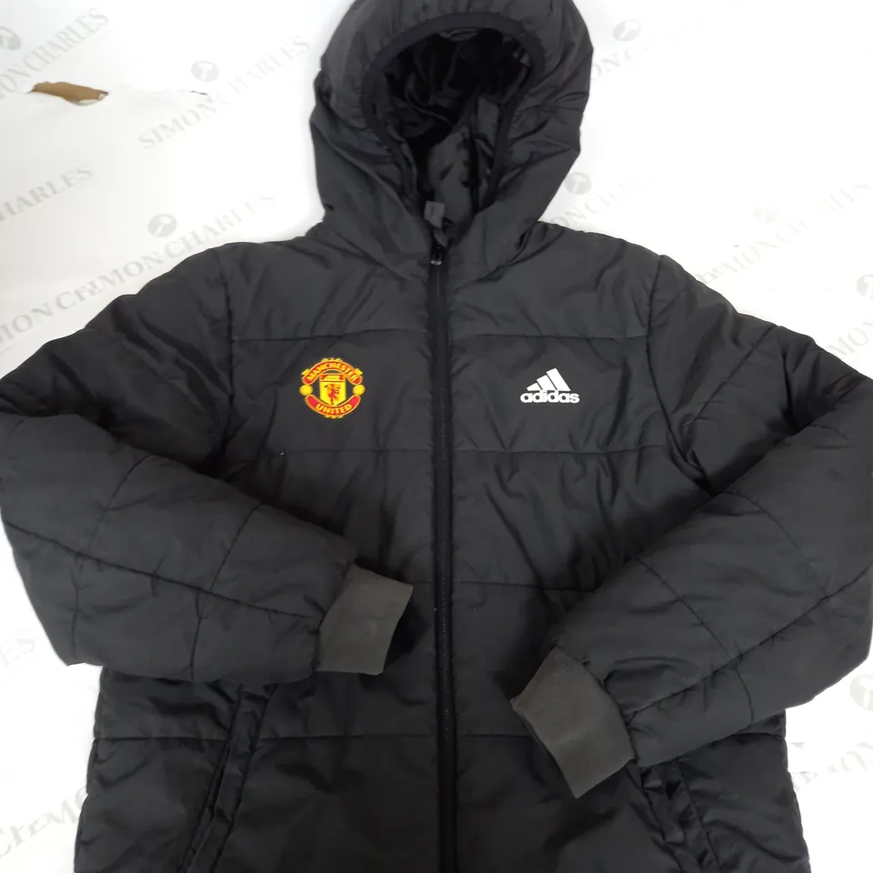 ADIDAS MANCHESTER UNITED ZIPPED PADDED COAT SIZE 11-12 YEARS