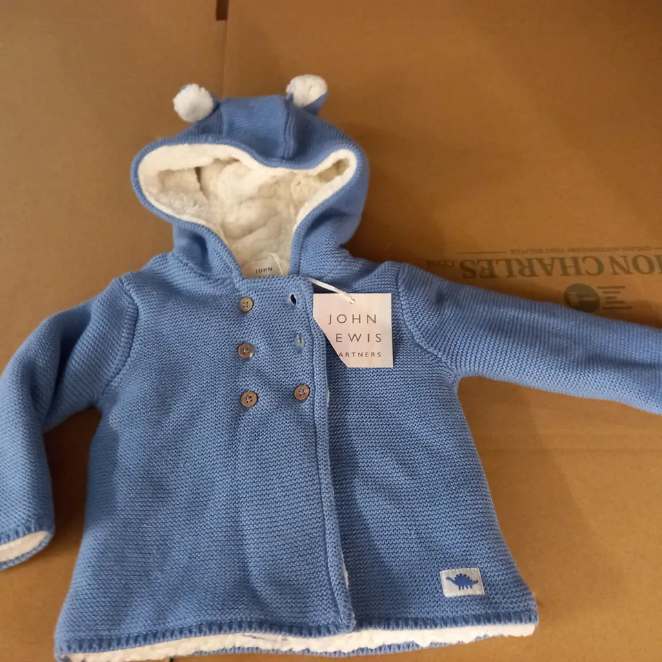 JOHN LEWIS BABY BORG LINED COAT - 6/9 M