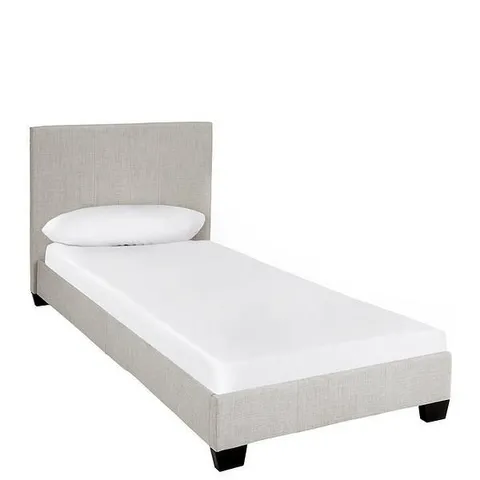 BOXED RILEY FABRIC SINGLE BED FRAME - GREY (1 BOX)