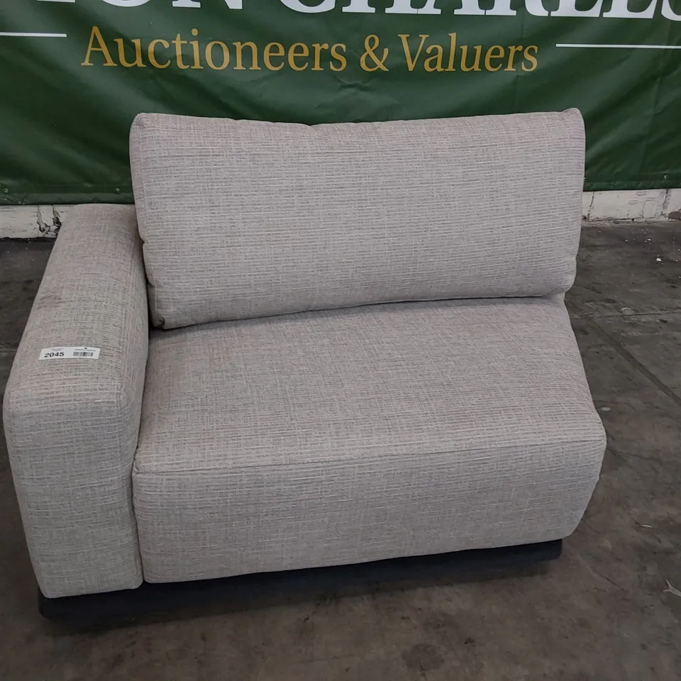 QUALITY BRITISH MANUFACTURED DESIGNER G PLAN FUSION LHF ANGLED SECTION HEATH CLOUD FABRIC 