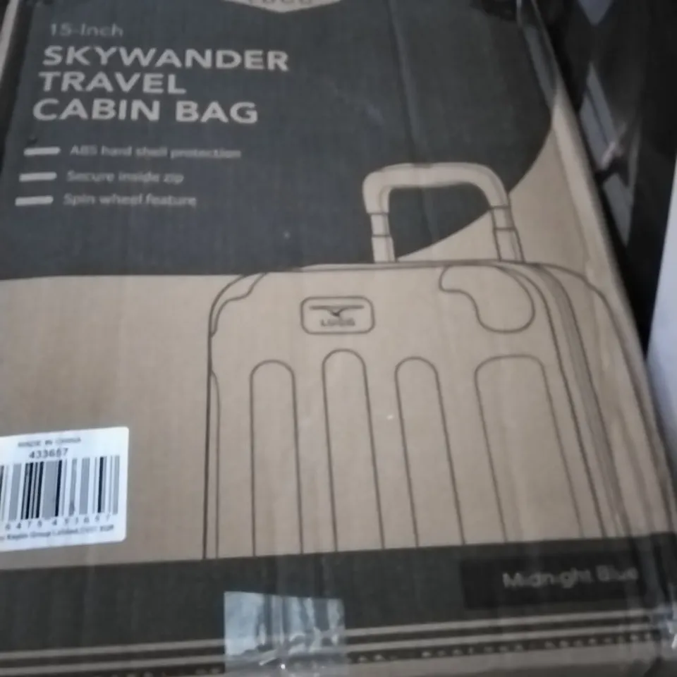 BOXED 15INCH SKYWANDER TRAVEL CABIN BAG MIDNIGHT BLUE