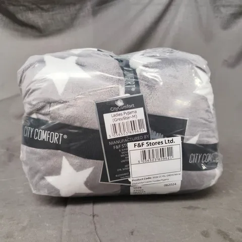 BAGGED CITY COMFORT LADIES PYJAMAS IN GREY STAR SIZE MEDIUM