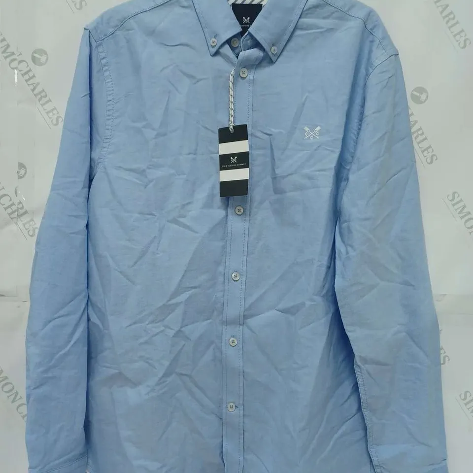 CREW CLOTHING COMPANY VLASSIC OXFORD SHIRT IN SKY BLUE - SMALL